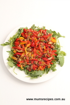Warm Grilled Capsicums and Mushrooms Salad